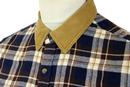 Heathwood FLY53 Retro Mod Cord Collar Check Shirt