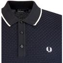 FRED PERRY Retro Textured Knit Two tone Mod Polo
