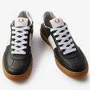 FRED PERRY B400 Leather Mens Retro Trainers BLACK