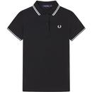 fred perry G3600 twin tipped polo shirt black / white / white