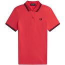 fred perry womnens G3600 twin tipped pique polo Pink flamingo 