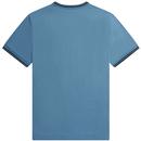 FRED PERRY M1588 Retro Twin Tipped Tee - Ash Blue