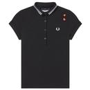 Fred Perry Womens amy winehouse tipped polo black