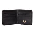 FRED PERRY Arch Logo Branded Billfold Wallet BLACK