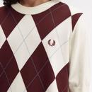 Fred Perry Intarsia Argyle Knitted Crew T-shirt E