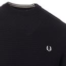 FRED PERRY Retro Basket Weave Textured Jumper 