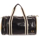 fred perry classic barrel bag black/yellow