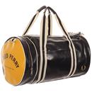FRED PERRY Classic Retro Barrel Bag - Black/Yellow
