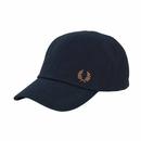 Fred Perry Pique Baseball Cap in Navy and Shaded Stone HW6726 U52