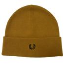 Fred Perry Tipped Knitted Beanie Hat in Dark Caramel C9160 T17