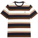 Fred Perry Retro Bold Stripe T-shirt in Ecru M6557 560
