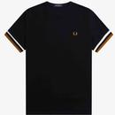 Fred Perry Retro Mod Bold Tipped Pique Tee in Black M5609 102