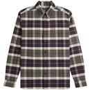 Fred Perry Brushed Tartan Check Shirt in Field Green M6643 638