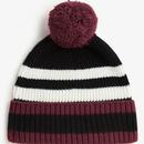 FRED PERRY Retro Chunky Knit Tipped Bobble Hat P