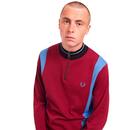 FRED PERRY K1527 Mod Knitted Cycling Top (Claret)