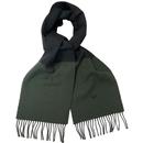 Fred Perry Colour Blocked Retro Knitted Scarf in Green C6143