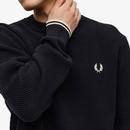 Fred Perry Combed Cotton Waffle Stitch Jumper B