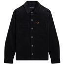 Fred Perry Utilitarian Cord Overshirt in Black M6658 102 