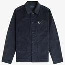 Fred Perry Corduroy Pocket Detail Overshirt in Navy M9832 608