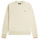 Fred Perry Retro Crew Neck Sweatshirt in Oatmeal M7535 691