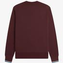 Fred Perry Retro 80s Crew Neck Oxblood Sweatshirt 