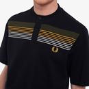 FRED PERRY Mod Engineered Stripe Pique Henley Top