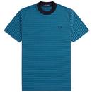 Fred Perry Fine Stripe Heavyweight T-shirt in Runaway Blue M6581 V35