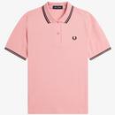 Fred Perry G3600 Polo Shirt in Chalky Pink with Twin Tipping in Black