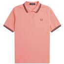 Fred Perry G3600 Women's Twin Tipped Polo Shirt in Coral Heat G3600 Q23