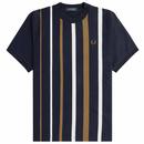 Fred Perry Yarn Dyed Gradient Stripe T-shirt in Navy M7703 608