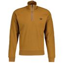 Fred Perry Retro Half Zip Taped Sleeve Track Top in Caramel J5551 644 