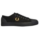 Hughes Low FRED PERRY Men's Canvas Trainers BLACK