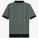 FRED PERRY Glitch Chequerboard Knitted Polo Shirt