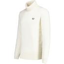 Fred Perry Pure Wool Knitted Roll Neck Jumper Ecru
