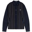 FRED PERRY Mod Knitted Fine Stripe Track Jacket