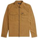 Fred Perry Retro Textured Zip Through Overshirt SS