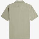 Fred Perry Linen Blend Retro Revere Collar Shirt S