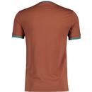 FRED PERRY M1588 Mod Twin Tipped T-Shirt Whiskey