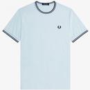 Fred Perry M1588 Twin Tipped T-shirt in Light Ice M1588 R30