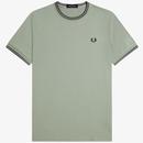 Fred Perry M1588 Twin Tipped T-shirt in Bay Leaf M1588V Z49  Main Photo
