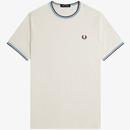 Fred Perry M1588 Mod Twin Tipped T-shirt in Ecru and Oxblood M1588V Z46 Main Photo