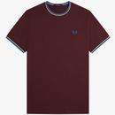 Fred Perry M1588 Twin Tipped T-shirt in Oxblood M1588V Z63 Main Photo