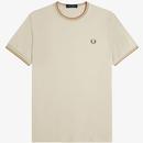 Fred Perry M1588 Retro Twin Tipped T-shirt in Oatmeal M1588V Z53 Main Photo