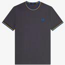 Fred Perry Twin Tipped T-shirt in Gunmetal M1588 S36