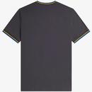 M1588 FRED PERRY Mod Twin Tipped T-shirt Gunmetal