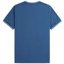FRED PERRY M1588 Mod Twin Tipped T-Shirt Blue/Ecru