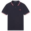 FRED PERRY M3600 Mod Twin Tipped Polo Shirt N/R/W