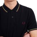 FRED PERRY M3600 Twin Tipped Mod Polo Shirt B/W/M