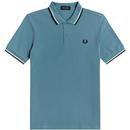 Fred Perry M3600 Men's Mod Twin Tipped Polo Shirt in Ash Blue