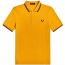 Fred Perry M3600 Men's Mod Twin Tipped Polo Shirt in Gold/Black/Black